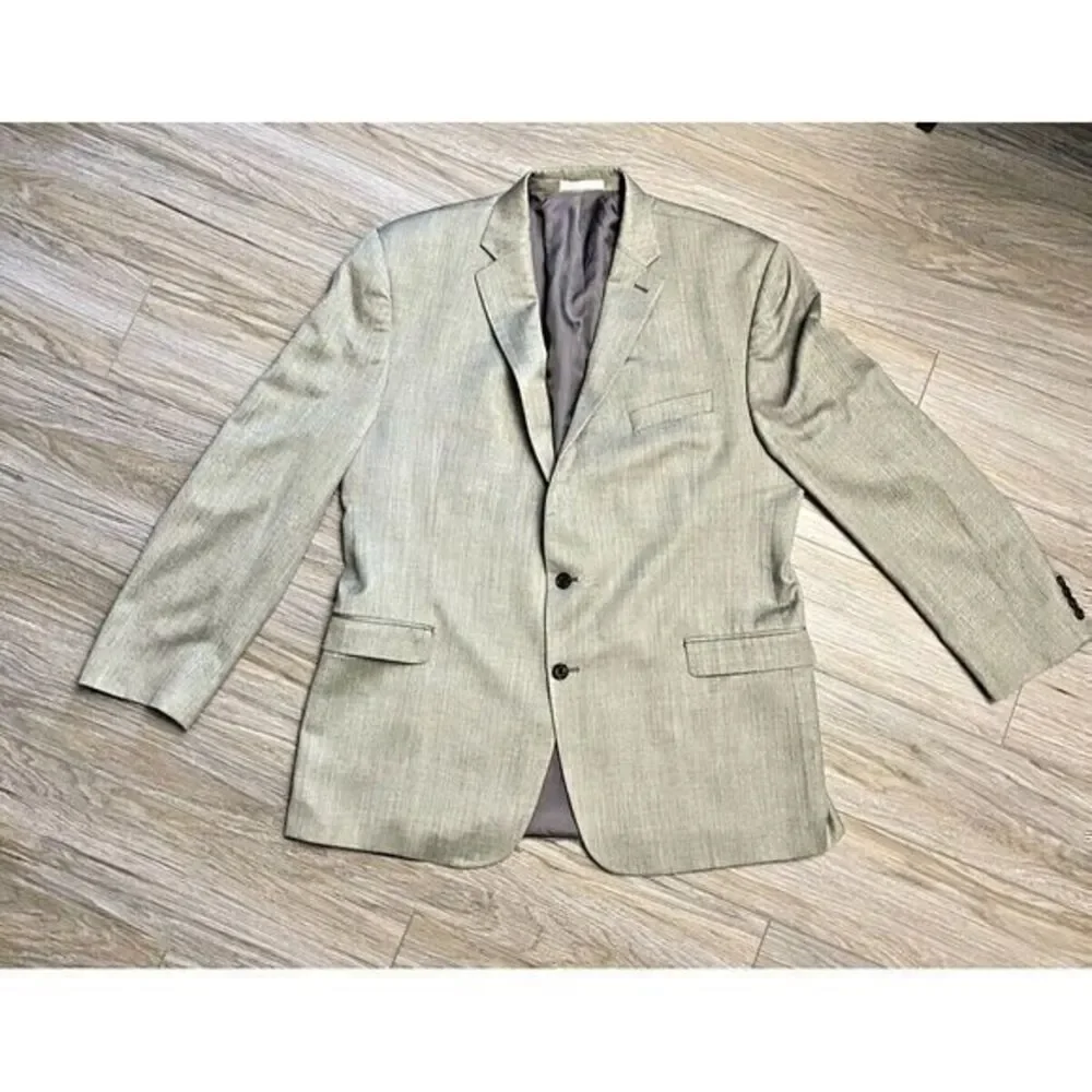 Lauren‎ Ralph Lauren Mens Herringbone Blazer Sport Coat Tan Grey 2-Button Jacket